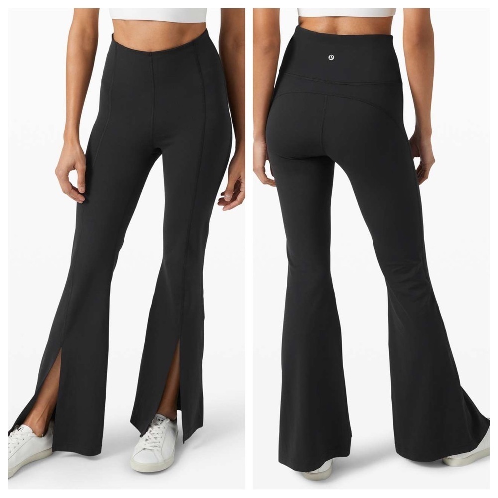 Lululemon SLIT In the Groove Flare Pant Black Release 8/2020 W5CNES Nulu RARE 4